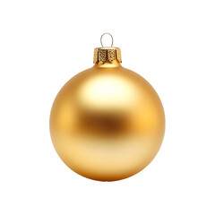 golden matte Christmas ball on a transparent background. New Year's design element