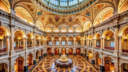 Grand main hall of the Library of Congress in Washington DC , Library of Congress, main hall, Washington DC, grand