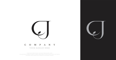 Initial CJ Logo Design Vector 