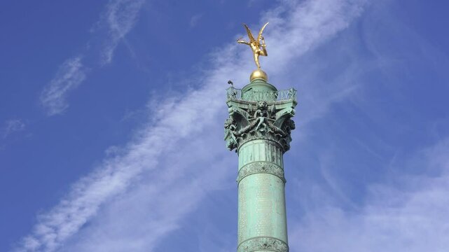 Patis, France - October 1, 2024: Colonne de Juillet at place de la Bastille in Paris