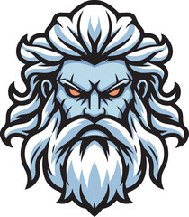 Mythology old man head Mascot logo design art