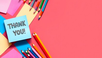 Sticky notes with the text "Thank you".Post it	