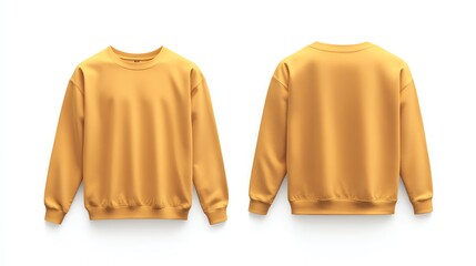 Yellow Crewneck Sweatshirt Mockup