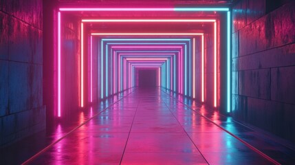 Neon Lights Tunnel