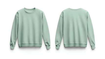 Green crew neck sweatshirt mockup