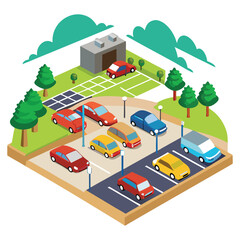 parking lot on white background