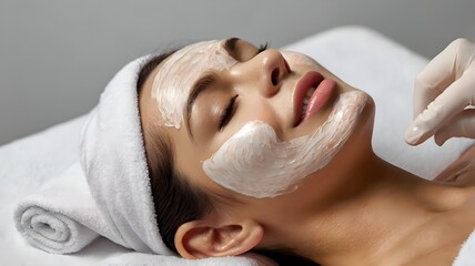 woman with facial mask