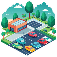 parking lot on white background