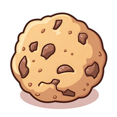 Indulge in the sweetness of a decadent chocolate chip cookie that tempts your taste buds, illustration of food concept.