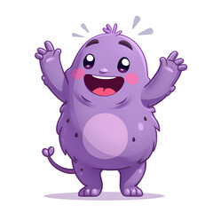 Fototapeta premium Embrace joy and positivity like this adorable purple character , digital art of character design concept.