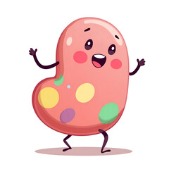 Fototapeta premium Celebrate playfulness with a cheerful character made of colorful candy, digital illustration of character design concept.