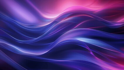 Elegant Blue and Purple Abstract Background with Curved Lines and Glow Effects