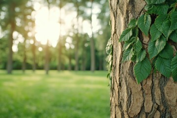 Obraz premium Close-up of Tree Bark Texture with Sharp Focus and Blurred Background, A Breathtaking Natural Detail