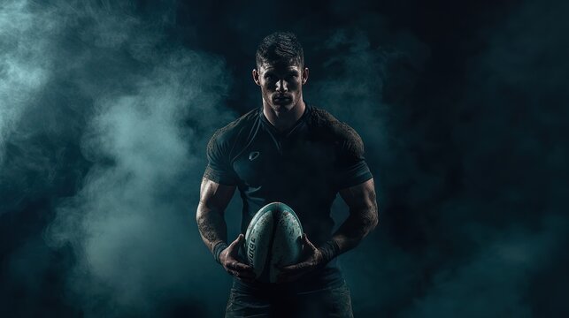 Rugby Player in Smoke