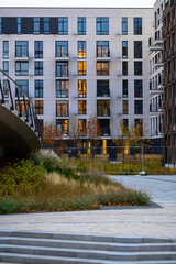 Street in an elite area. Street in the USA. Beautiful street.