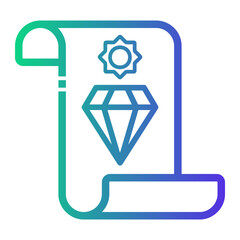 diamond Line Gradient Icon