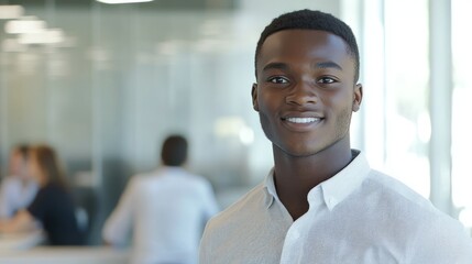 Obraz premium Smiling Black Man in Office