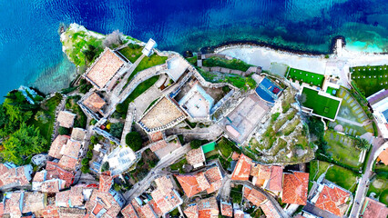 Malcesine, Veneto, Italy. Aerial drone view.