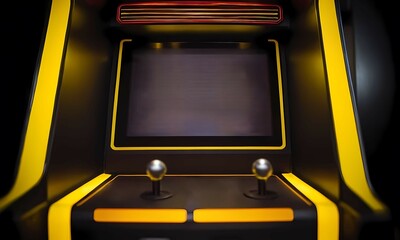 A retro arcade game machine screen