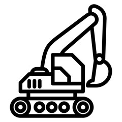 Construction icon related to buildings and heavy equipment