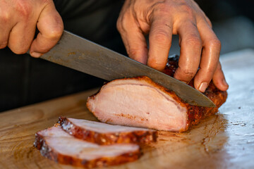 Pork loin with BBQ sauce