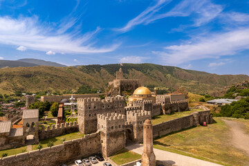 Aerial view of The Rabati Castle is a medieval castle complex in Akhaltsikhe, Georgia.