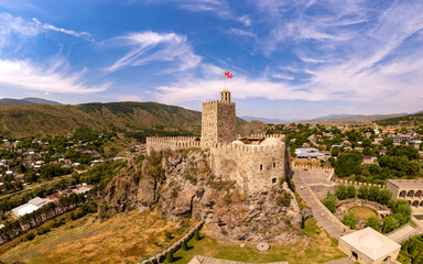 Aerial view of The Rabati Castle is a medieval castle complex in Akhaltsikhe, Georgia.