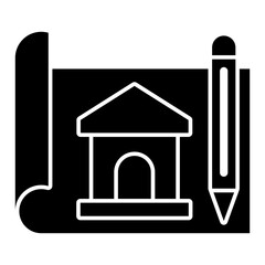 Construction icon related to buildings and heavy equipment