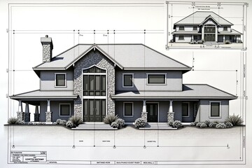 Architectural House Plan Blueprint