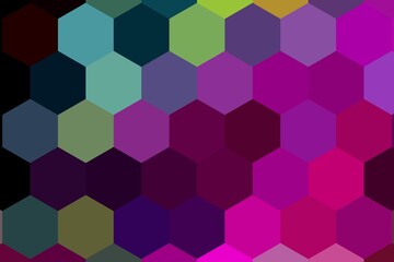 Colorful mosaic seamless hexagon texture illustration for your design.