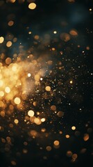 Fototapeta premium Golden sparklers brighten a dark new year's eve party creating abstract winter magic