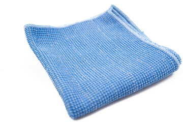Blue duster microfiber cloth for cleaning isolated on white background