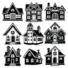 set house design in white background