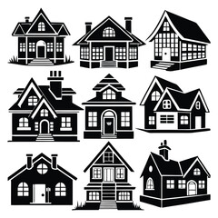 set house design in white background