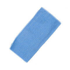 Blue duster microfiber cloth for cleaning isolated on white background