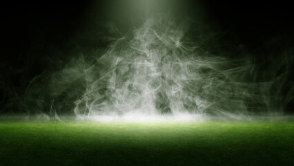 Surface of green grass. Abstract texture with mist or fog