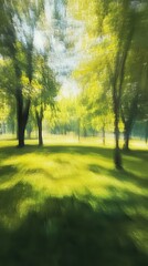 Fototapeta premium Discover the tranquility of a blurred park scene embraced by dappled light
