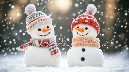 Cute snowman. Winter holiday theme.
