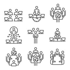 board of directors icon, people, business, meeting organization