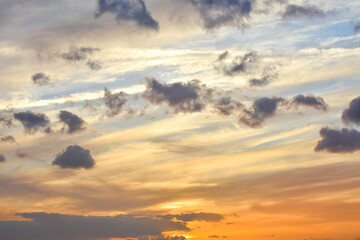 Beautiful, colorful clouds at sunset sky	