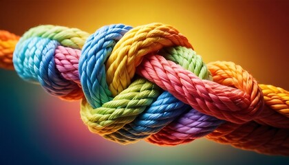 Unity and Strength Concept . Team rope diverse strength connect partnership together teamwork unity communicate support. Strong diverse network rope team concept integrate cooperation empower power