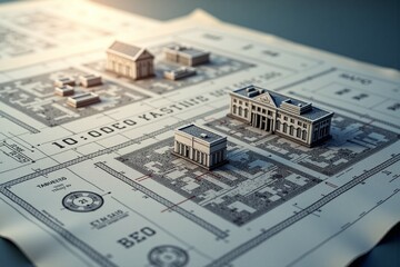 Fototapeta premium Blueprint Scene