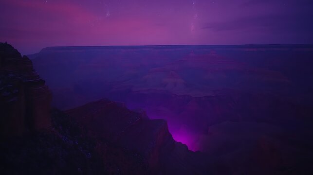 A Deep Purple Sunset Over the Grand Canyon