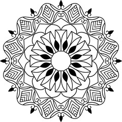 Mandala pattern black and white good mood