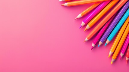 Bright and vibrant oil pastel pencils on a dynamic backdrop, perfect for creative promotions and...