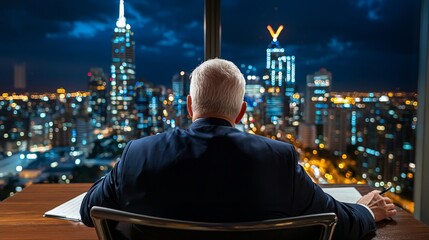 Financial Analysts Analyzing Commodity Market Charts with City View in Background