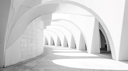 Obraz premium White Arched Line Building - an elegant and modern architectural visual. The white arched lines create a captivating and stylish atmosphere.
