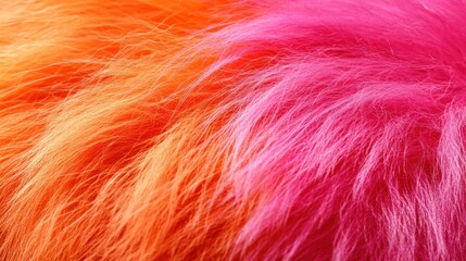 Fototapeta premium Close-up of pink and orange faux fur texture.
