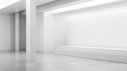 White Minimalist Booth - a sleek and modern display concept. The white minimalist design creates a clean and inviting space.