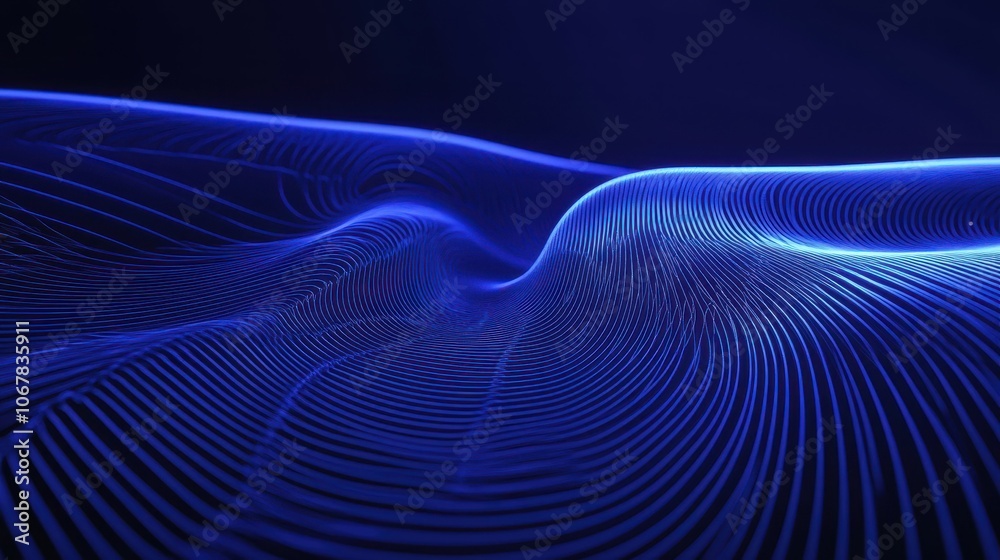 Poster explore the minimal abstract pattern of curved lines emphasizing central space